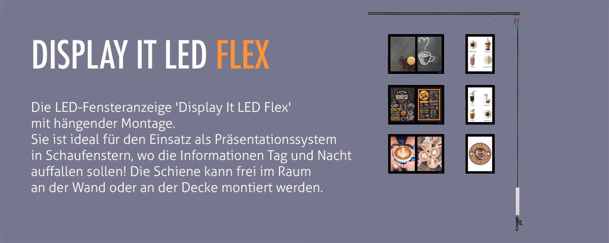 Flexible Schaufensterwerbung